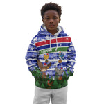 Gambia Christmas Kid Hoodie Santa Birds Gift Boxes Forest Scene and Snowflake - African Pride