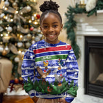 Gambia Christmas Kid Ugly Christmas Sweater Santa Birds Gift Boxes Forest Scene and Snowflake - African Pride