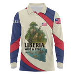 Liberia Wildlife Long Sleeve Polo Shirt African Safari and Ocean Marine Life - African Pride