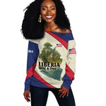 Liberia Wildlife Off Shoulder Sweater African Safari and Ocean Marine Life - African Pride