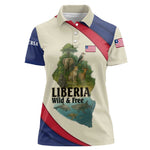 Liberia Wildlife Women Polo Shirt African Safari and Ocean Marine Life - African Pride