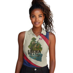 Liberia Wildlife Women Sleeveless Polo Shirt African Safari and Ocean Marine Life - African Pride
