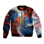 Liberia Elephant Power of Tradition Bomber Jacket Tribal Red Blue Splash - African Pride