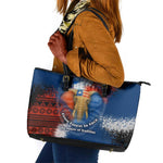 Liberia Elephant Power of Tradition Leather Tote Bag Tribal Red Blue Splash - African Pride