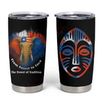 Liberia Elephant Power of Tradition Tumbler Cup Tribal Red Blue Splash - African Pride