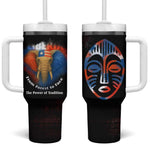 Liberia Elephant Power of Tradition Tumbler With Handle Tribal Red Blue Splash - African Pride