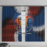 Liberia Elephant Power of Tradition Window Curtain Tribal Red Blue Splash - African Pride