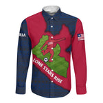 Liberia Lone Stars Rise Football Long Sleeve Button Shirt Map Graphic and National Flag - African Pride