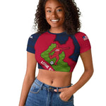 Liberia Lone Stars Rise Football Raglan Cropped T shirt Map Graphic and National Flag - African Pride