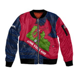 Liberia Lone Stars Rise Football Sleeve Zip Bomber Jacket Map Graphic and National Flag - African Pride