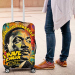 Martin Luther King Graffiti Afro Luggage Cover Colorful Spray Paint Quotes and Crown - African Pride