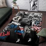 Martin Luther King Day Afro Area Rug Civil Rights Leader - Classic American Street Graffiti - African Pride