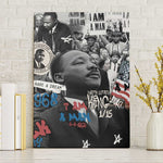 Martin Luther King Day Afro Canvas Wall Art Civil Rights Leader - Classic American Street Graffiti - African Pride