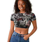 Martin Luther King Day Afro Raglan Cropped T shirt Civil Rights Leader - Classic American Street Graffiti - African Pride