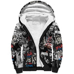 Martin Luther King Day Afro Sherpa Hoodie Civil Rights Leader - Classic American Street Graffiti - African Pride