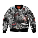 Martin Luther King Day Afro Sleeve Zip Bomber Jacket Civil Rights Leader - Classic American Street Graffiti - African Pride
