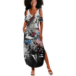 Martin Luther King Day Afro Summer Maxi Dress Civil Rights Leader - Classic American Street Graffiti - African Pride