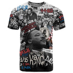 Martin Luther King Day Afro T shirt Civil Rights Leader - Classic American Street Graffiti - African Pride