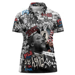 Martin Luther King Day Afro Women Polo Shirt Civil Rights Leader - Classic American Street Graffiti - African Pride