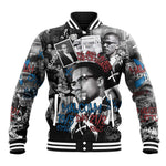 Afro Malcolm X Baseball Jacket Quotes Dates and Black History Activist Theme - African Pride