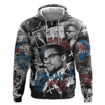 Afro Malcolm X Hoodie Quotes Dates and Black History Activist Theme - African Pride