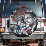Afro Malcolm X Spare Tire Cover Quotes Dates and Black History Activist Theme - African Pride