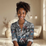 Afro Malcolm X Women Casual Shirt Quotes Dates and Black History Activist Theme - African Pride