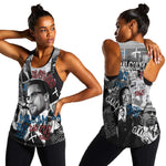 Afro Malcolm X Women Racerback Tank Quotes Dates and Black History Activist Theme - African Pride