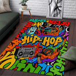 Hip Hop Graffiti African Area Rug Black Melanin Text and Urban Street Art - African Pride