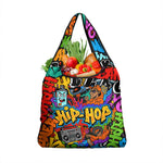 Hip Hop Graffiti African Grocery Bag Black Melanin Text and Urban Street Art - African Pride