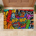 Hip Hop Graffiti African Rubber Doormat Black Melanin Text and Urban Street Art - African Pride