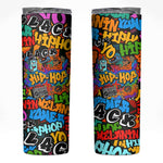 Hip Hop Graffiti African Skinny Tumbler Black Melanin Text and Urban Street Art - African Pride