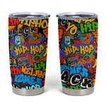 Hip Hop Graffiti African Tumbler Cup Black Melanin Text and Urban Street Art - African Pride