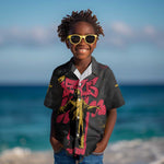 Jesus Graffiti Design Kid Hawaiian Shirt Crowned Portrait and Urban Street Art Style - African Pride