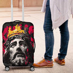 Jesus Graffiti Design Luggage Cover Crowned Portrait and Urban Street Art Style - African Pride