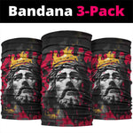 Jesus Graffiti Design Neck Gaiter Crowned Portrait and Urban Street Art Style TS04