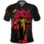 Jesus Graffiti Design Polo Shirt Crowned Portrait and Urban Street Art Style - African Pride