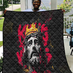 Jesus Graffiti Design Quilt Crowned Portrait and Urban Street Art Style - African Pride