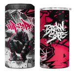 Hip Hop Graffiti Design 4 in 1 Can Cooler Tumbler Sitting Hooded Figure and Red Black Street - African Pride