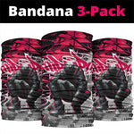 Hip Hop Graffiti Design Neck Gaiter Sitting Hooded Figure and Red Black Street TS04