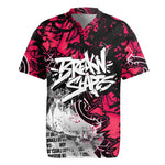 Hip Hop Graffiti Design Rugby Jersey Sitting Hooded Figure and Red Black Street - African Pride
