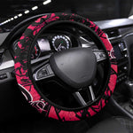 Hip Hop Graffiti Design Steering Wheel Cover Sitting Hooded Figure and Red Black Street - African Pride