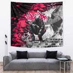Hip Hop Graffiti Design Tapestry Sitting Hooded Figure and Red Black Street - African Pride