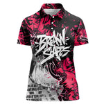 Hip Hop Graffiti Design Women Polo Shirt Sitting Hooded Figure and Red Black Street - African Pride