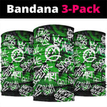 Graffiti Street Art Neck Gaiter Smoking Ape Character and Neon Crown Symbols - African Pride