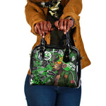 Graffiti Street Art Shoulder Handbag Smoking Ape Character and Neon Crown Symbols - African Pride