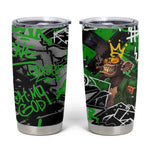 Graffiti Street Art Tumbler Cup Smoking Ape Character and Neon Crown Symbols - African Pride