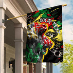 Lion King Africa Graffiti Garden Flag Bold Text and Neon Colors - African Pride