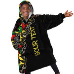 Lion King Africa Graffiti Kid Wearable Blanket Hoodie Bold Text and Neon Colors - African Pride