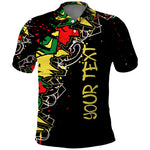 Lion King Africa Graffiti Polo Shirt Bold Text and Neon Colors - African Pride